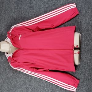 Adidas Women's Pink Hooded Track Jacket